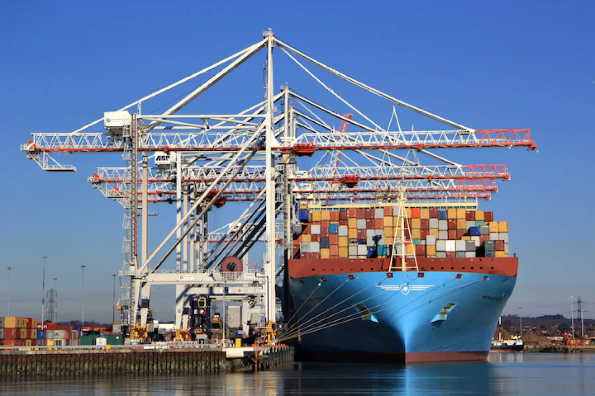 Liebherr_STS_cranes_work_on_an_ultra_large_container_vessel